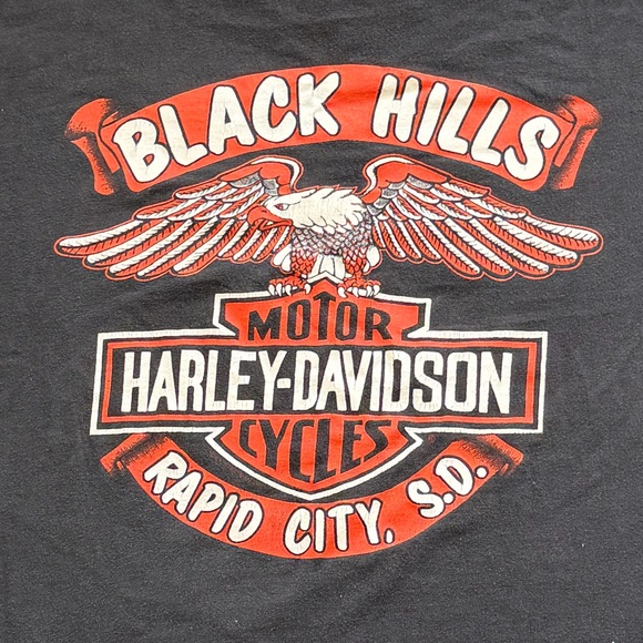 Vintage 1991 Harley-Davidson Black Hills Rally Surges T Shirt Single Stitch Tee - Picture 5 of 7